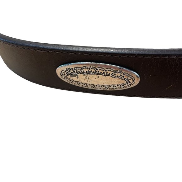 Bill Adler Studio Leather Conch Medallion Southwestern Belt Men 38 Brown - Picture 3 of 6